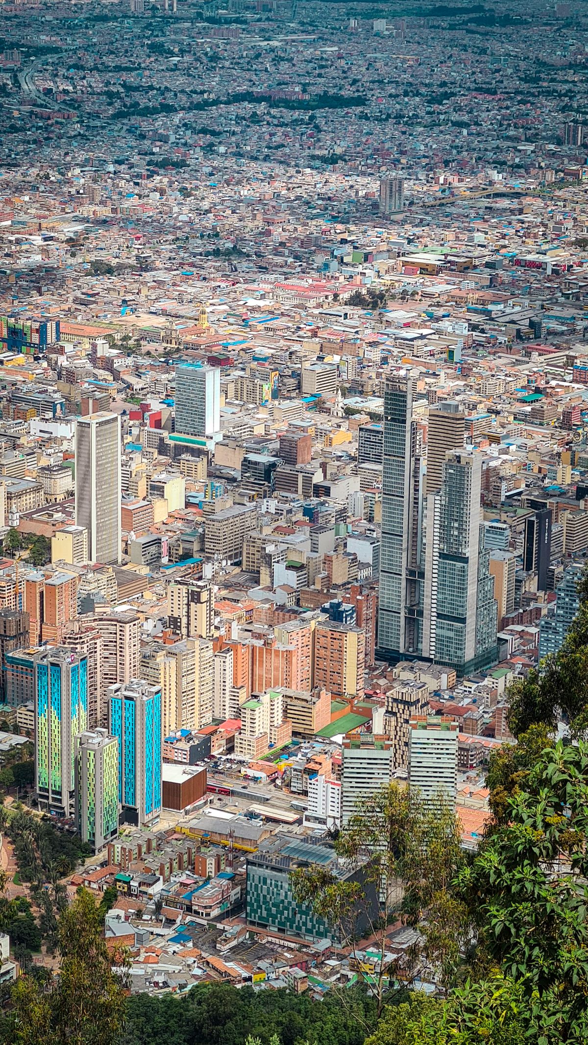 Bogotá skyline in sunlight