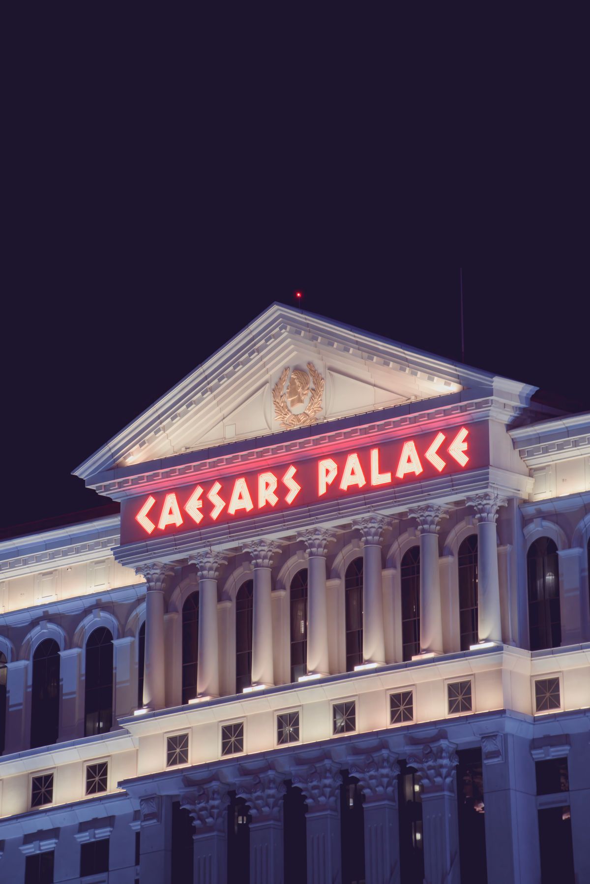 Caesars Palace in Las Vegas at night