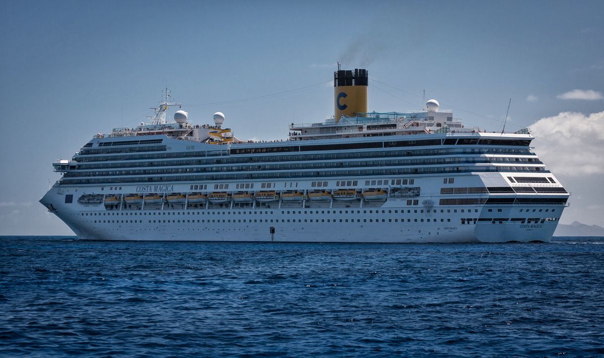 Cruise ship sailing at sea