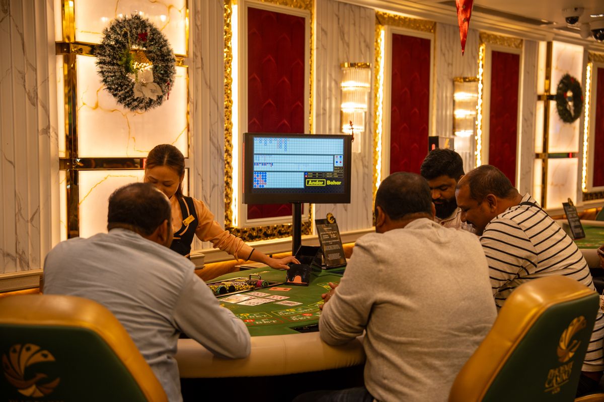 engaged players at casino table in goa