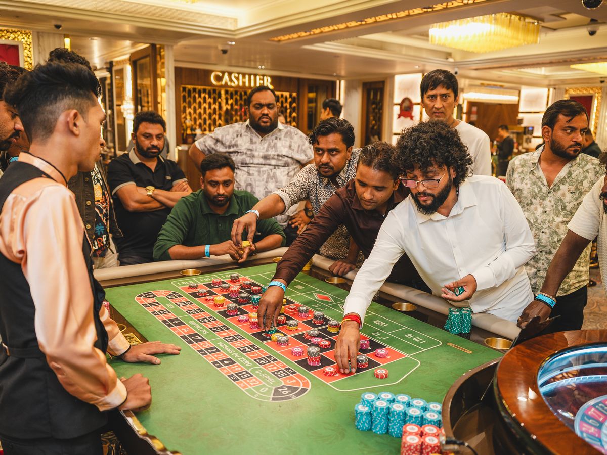 exciting night at the casino roulette table