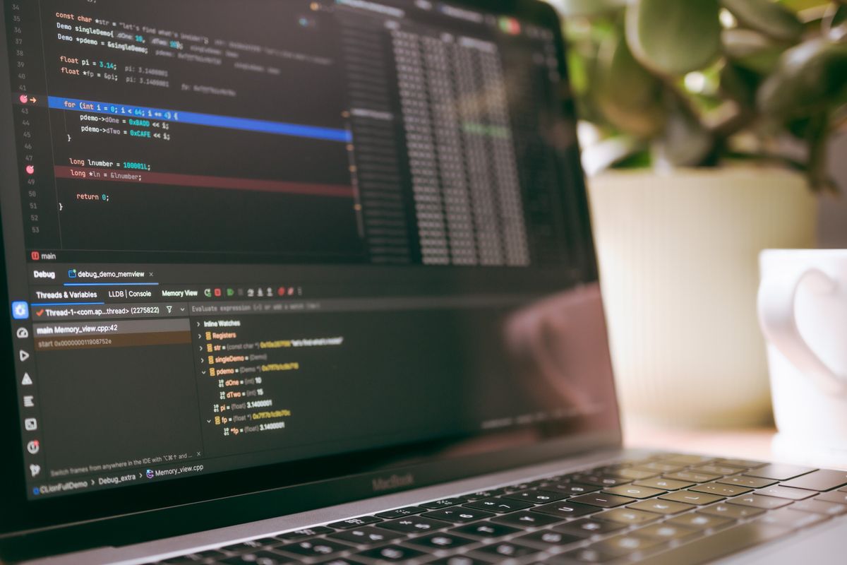 Software code on a computer screen