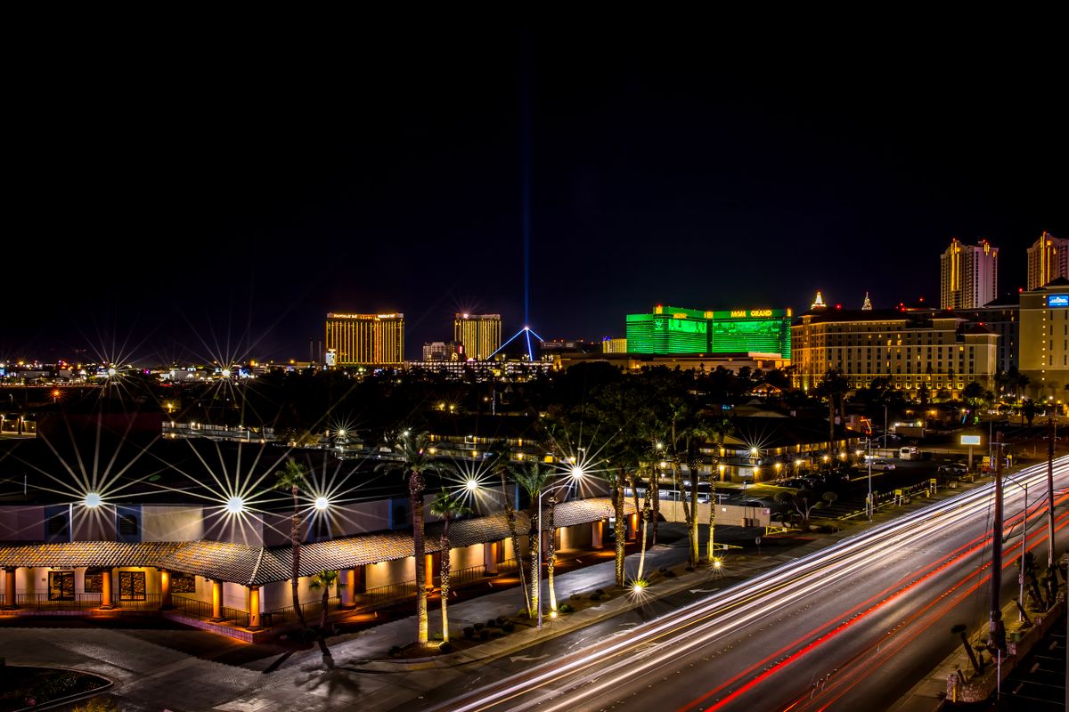 Las Vegas Strip lights at night